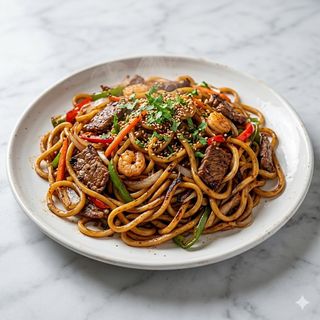 Wok De Tallarines A La Plancha Tieban