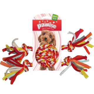 PAWISE Igračka za pse Lopta pletena od kanapa, Šarena