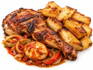 Poulet & Oeuf & Alloco / Igname/ Patate