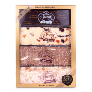 Caja de 4 Turrones Artesanos Nº3 80g Vicens Caja 320 Gr.