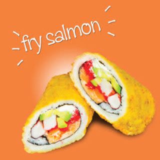 Sushi burrito fry salmon