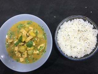 Plat Curry Vert Poulet