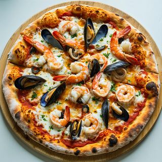 Pizza con frutti di mare