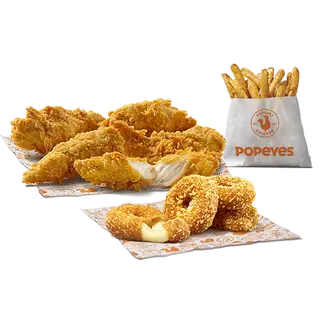 5 Tenders + Cajun Fries + 4 Gouda Rings