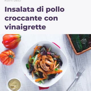 Insalata di pollo con verdurine croccanti