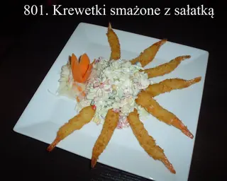105 Smażone krewetki z warzywami 6szt