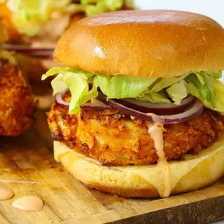 Double Chicken Burger & Fries