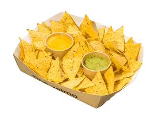 Nachos con Queso y Guacamole