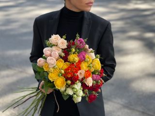 ფერადი სფრეი ვარდი 15 ცალი 