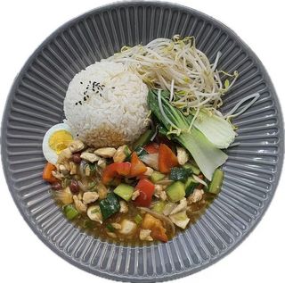 Riso Kung bao pollo
