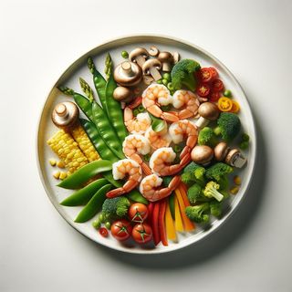 Shrimp with wegetable and mushoom