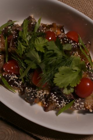 Салат "Баклажаны с говяжьим языком"