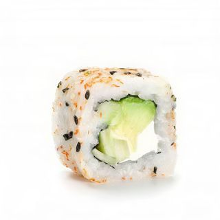 Uramaki de aguacate, pepino y shichimi (4 uds.)