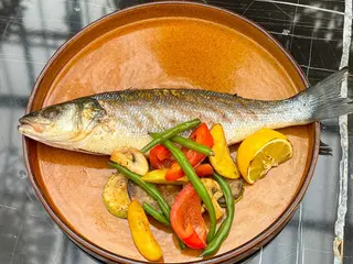 Сібас запечений з овочами гриль 300/120г