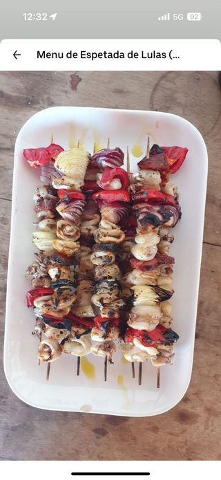 Menu de Espetada de Lulas para 1 Pessoa