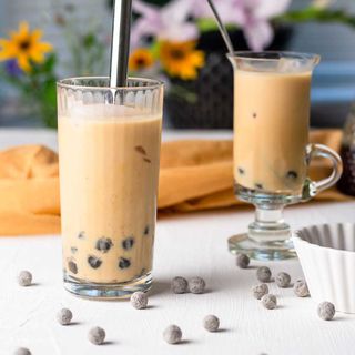 Caramel & coffee boba slushy