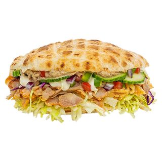 Baba Ghanoush Chicken Shawarma flatbread