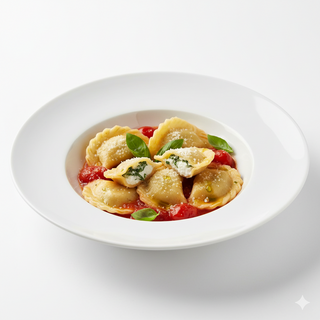 Pasta Panzerotti De Burrata Y Albahaca