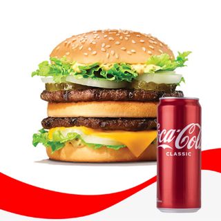 ბიგ კინგი + კარტოფილი + საშუალო ზომის კოკა-კოლა