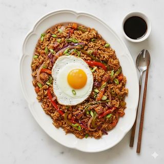 Mongolian rice con maiale