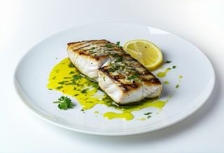 File de lup de mare la grătar