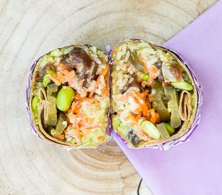 Spicy tuna poke burrito