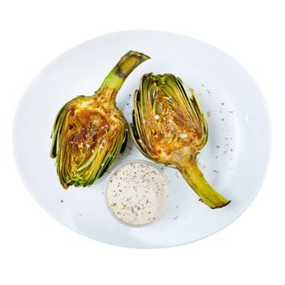 Alcachofas Confitadas Con Jamón