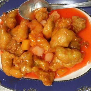 Gambas con salsa agridulce