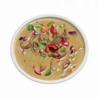 Wok de ternera con curry thai picante