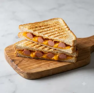 Toast würstel e cheddar