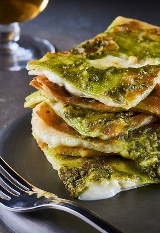 Focaccia con pesto