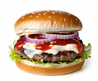 Crispy burger + chips  bacon croccante