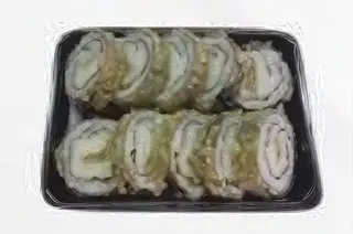 A23 Maki Frito com pele de Salmão Grelhado