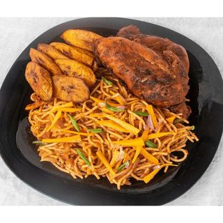 Spaghetti, Plantain and Chicken