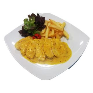 Pechuga de pollo a la baja temperatura con salsa a la mostaza y miel 