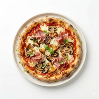 Pizza funghi y speck