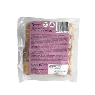 Mini Redondo De Pollo Con Dátil Y Bacon Pack 2X400 Gr.