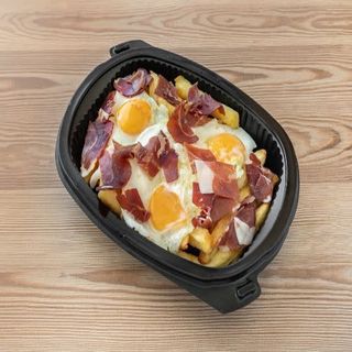 Huevos rotos con jamón