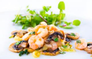 Gambas com Cogumelos