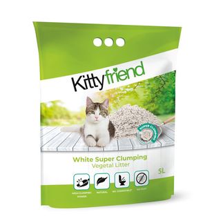 KITTYFRIEND White Super Clump, grudajući biljni pijesak za mačke, bezmirisni, 5l (KOD PKITFTOC002K31)