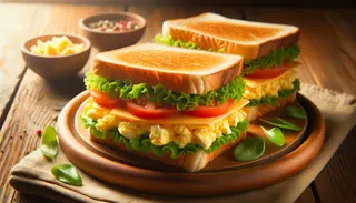 Scrambled eggs sandwich