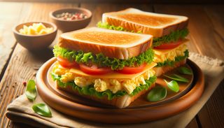 Scrambled eggs sandwich