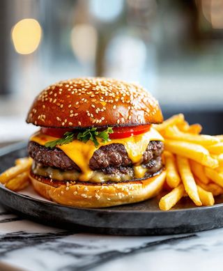 Combo - Burger Premium Fresh + Cartofi + Racoritoare 0.330 ml