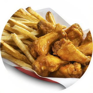 Alitas de pollo con patatas