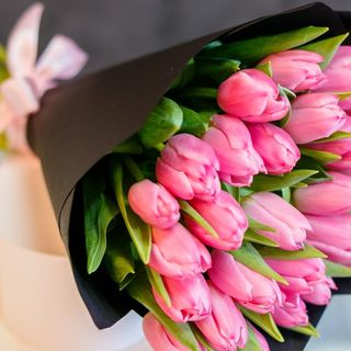 Buchet special din 25 lalele roz