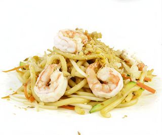 210 - Spaghetti udon con gamberi