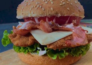 Bacon chicken cheeseburger