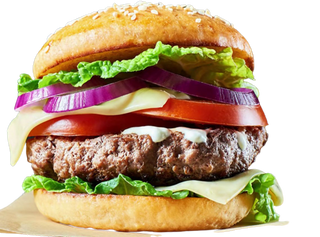 Hamburguesa De Ternera Con Patatas Y Bebida