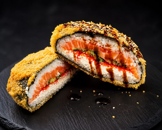 Sushi Burger Crocant cu Somon