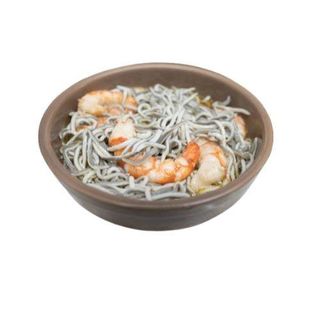 Sartenada Con Patatas Con Huevo Con Gulas Y Gambas